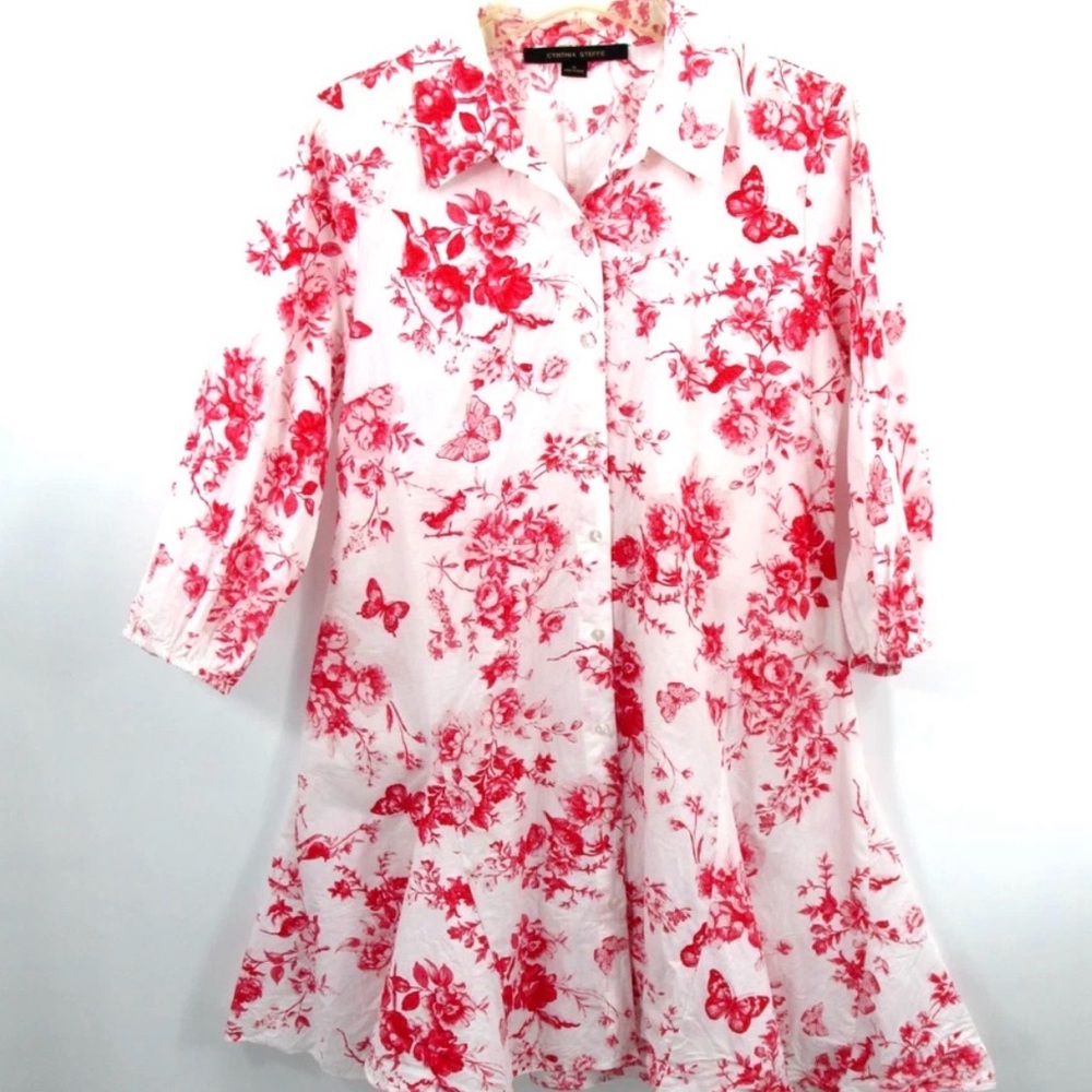 Cynthia Steffe Red Floral Mini Dress